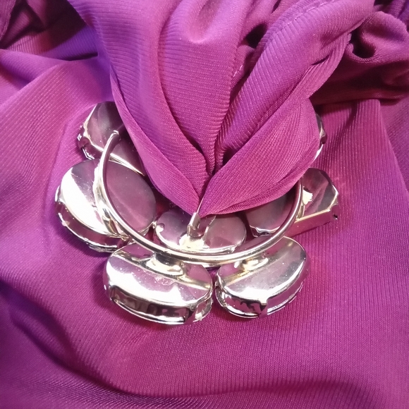 Fashionista Purple NWT Dress 3X removable Red Broach - Picture 4 of 5